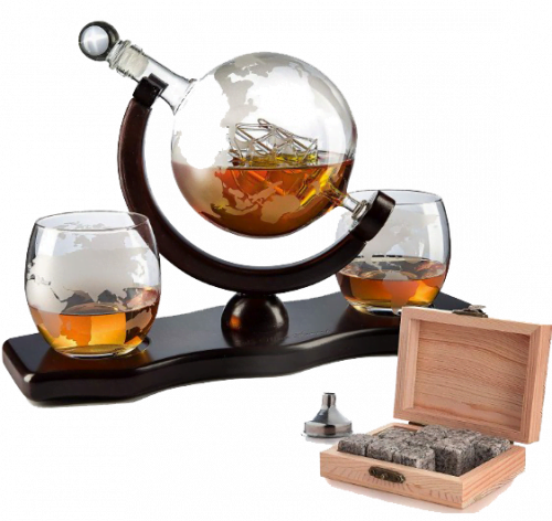 globe whiskey decanter