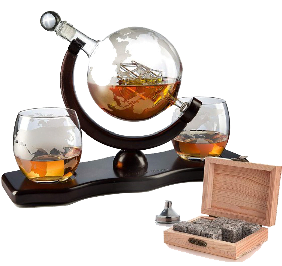 globe whiskey decanter