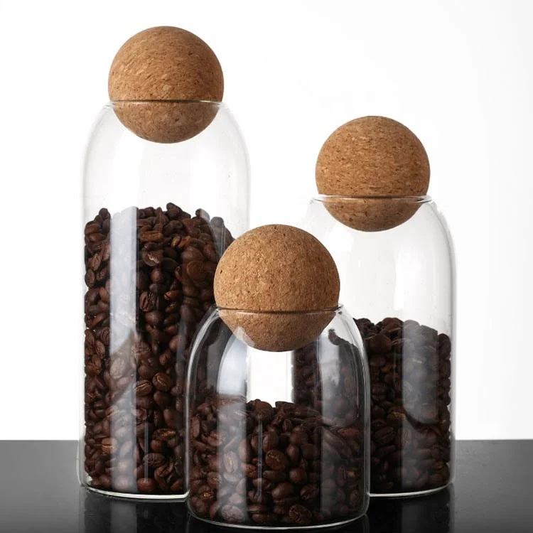 coffee bean glass jar