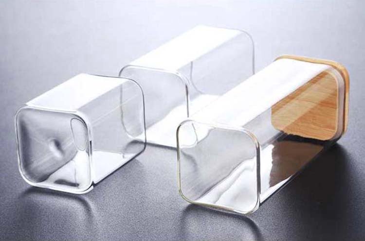 Glass Square Jar with Lid 