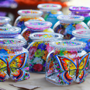 glass painting on jars