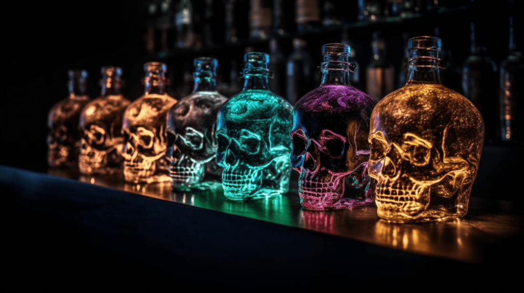 Skull Vodka Bottles