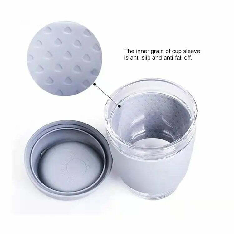 Glass Mug with Silicone Lid 