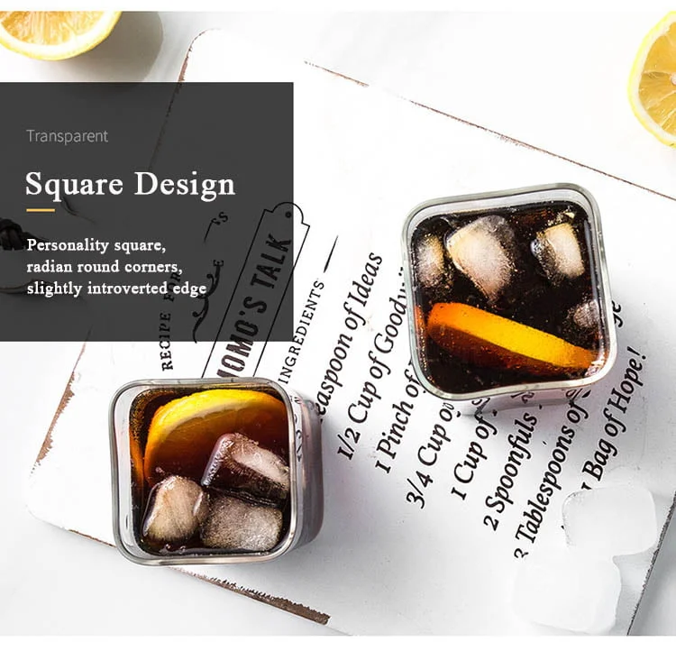 square glass cups