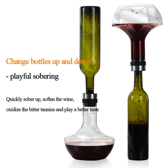Wholesale 1000ml Quick-Sobering Crystal Wine Decanter | 35OZ Glass Aerating Bottle with Food Grade Silica Gel Manufacturer - Imagen 2