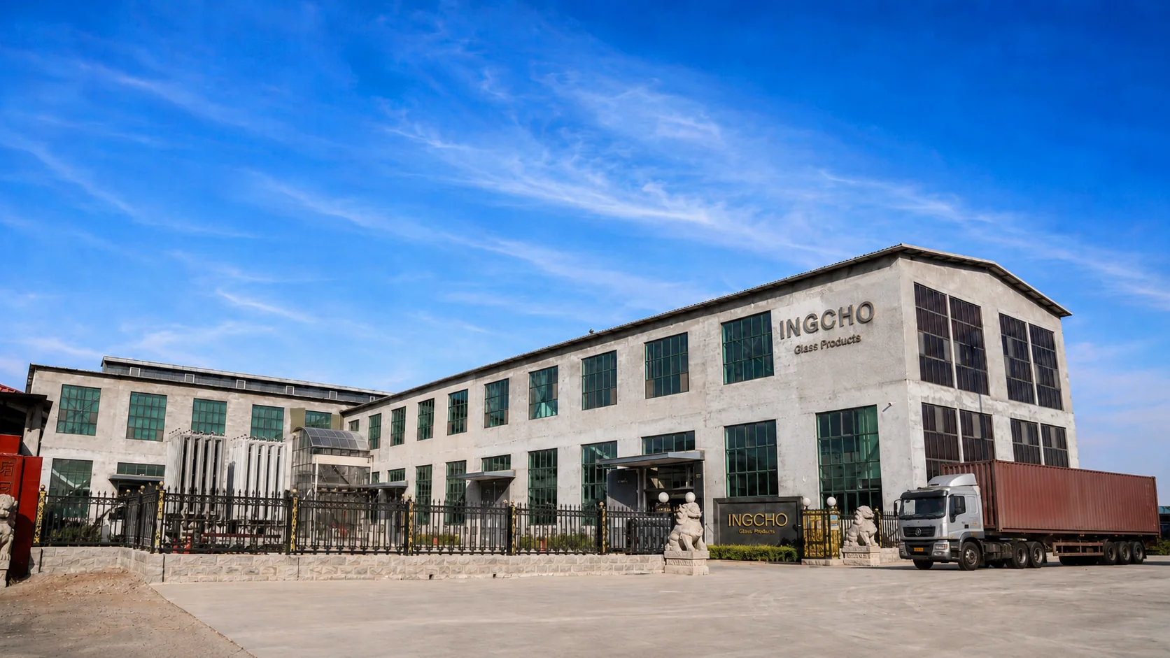 Ingcho factory exterior with truck and company sign