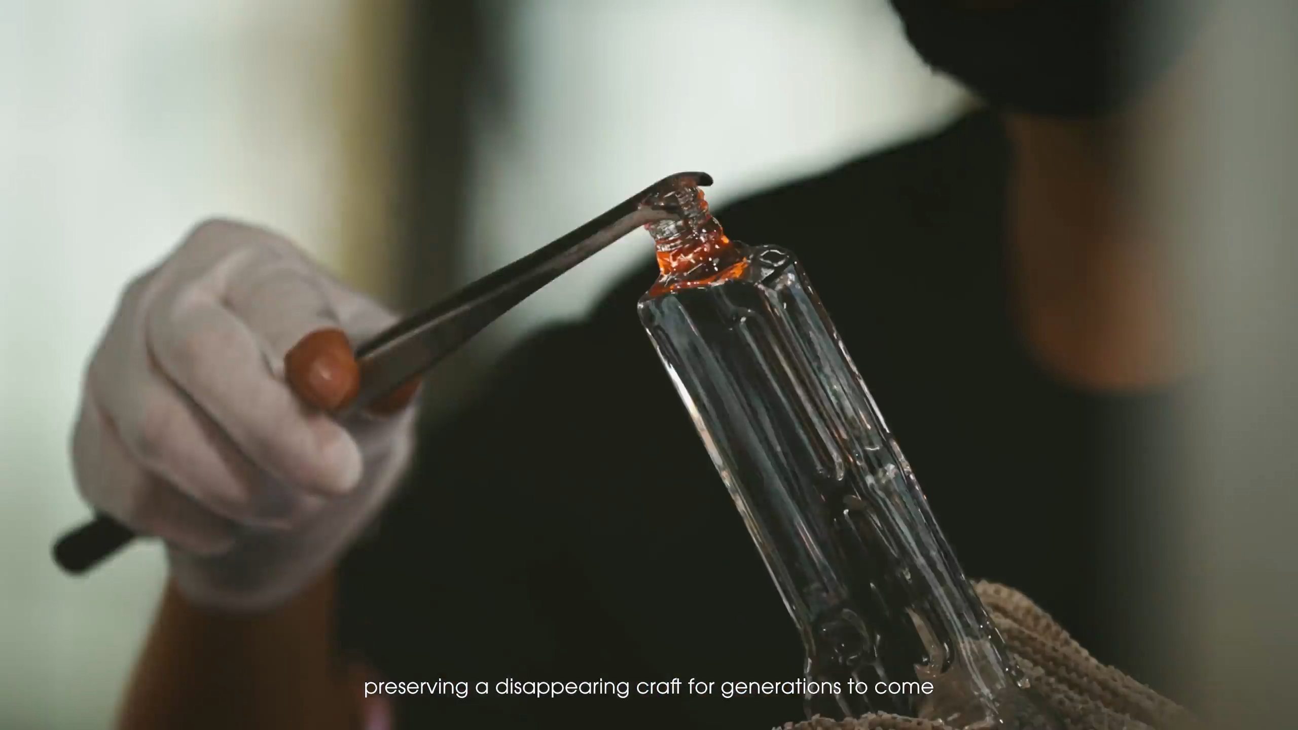 Borosilicate glassware being shaped over flame inside the Ingcho workshop