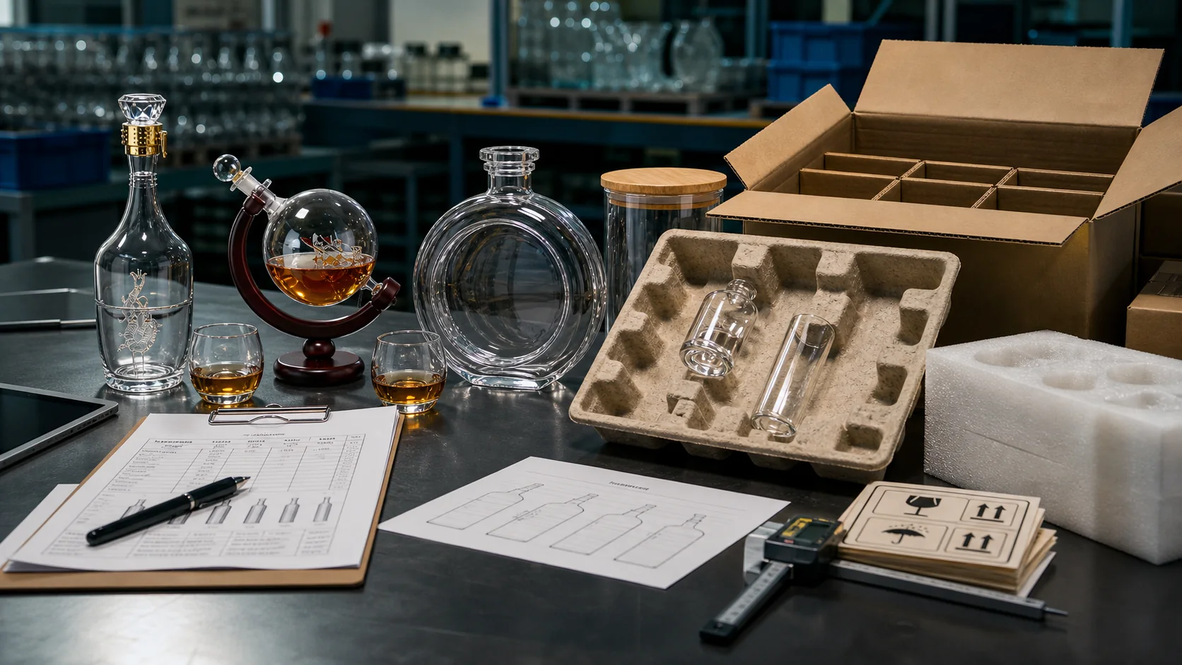 Export glassware packing and shipment